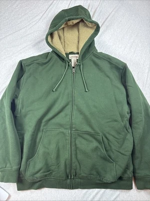 LL Bean Katahdin Iron Works Sudadera con Capucha Para Hombre XL Verde Forrada de Vellón Cremallera Completa Foto 1 de 4