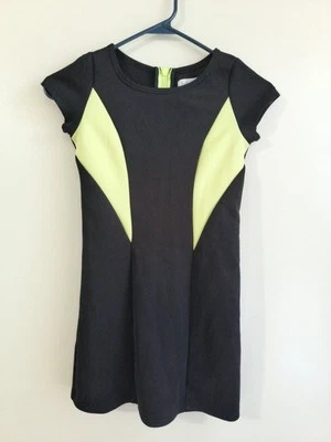 Blush by US Angels Dress Girls Size 7 Cap Sleeve Black Geometric Yellow - Image 1 of 4