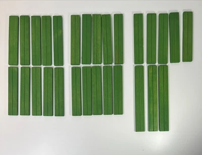 ¿Troncos Lincoln? Listones de techo gruesos ranurados verdes - 25 piezas de 5-3/4", 3 piezas de 7,5" LEER Foto 1 de 4