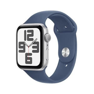 Apple Watch SE GPS 44mm Cassa in Alluminio Color Argento con Denim Sport Band - - Photo 1 sur 2