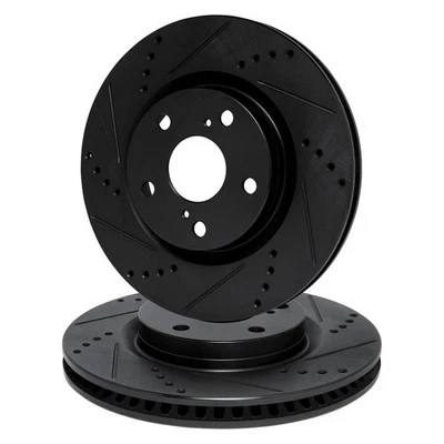 For Jaguar XF 09-15 R1 Concepts Drilled & Slotted Rear Brake Rotor Set - Image 1 of 3