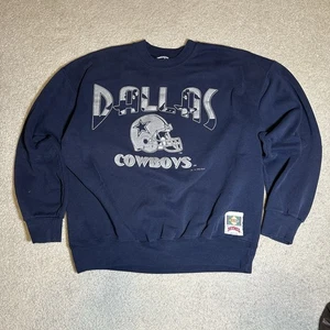 Vintage 1994 Nutmeg Mills Dallas Cowboys Logo Spellout Crewneck Sweatshirt XL - Bild 1 von 4