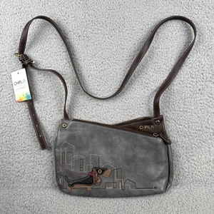 CHALA Criss Crossbody Shoulder Bag with Adjustable Strap WIENER DOG Gray NWT - Picture 1 of 14