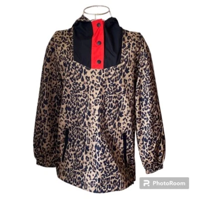 J. Chaqueta con capucha Crew para mujer leopardo anorak talla XXS bolsillos Foto 1 de 4