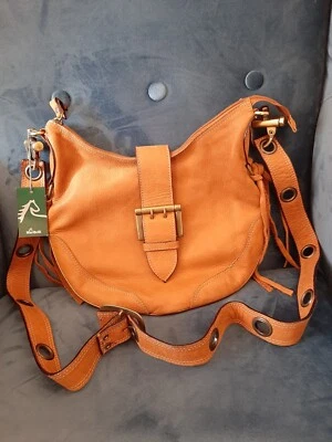 Bolso Bandolera/Hombro Nardelli Hecho en Italia 10" X 9" Cuero Beige Foto 1 de 4