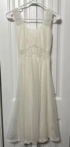 Vintage Radcliffe Nachthemd Negligee Nylon Damen klein cremeweiß transparent Spitze - Bild 1 von 11