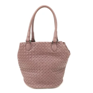 Auth BOTTEGA VENETA Intrecciato Tote Bag Hand Bag Purple Leather 225166 Used - Picture 1 of 18