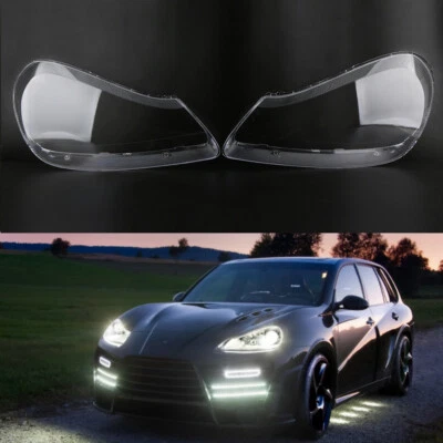 2x Headlight Glass Clear Headlight Diffuser Lens For Porsche Cayenne 2008-10 - Image 1 of 4