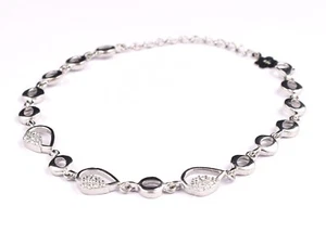 Handcrafted 925 Sterling Silver Zircon Gemstone Pear Bracelet Women Gift - Picture 1 of 13