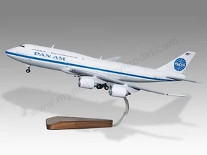 Boeing 747-8 Pan Am Desk Wood Airplane New Model Large Scale 1/200 - Picture 1 of 13
