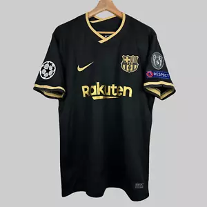 FC Barcelona 2020/2021 Football Shirt Away Black Soccer Jersey - Messi #10 - Picture 1 of 7