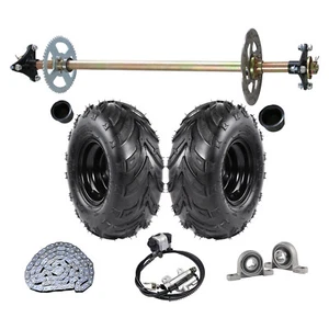 29" ATV Rear Axle Kit 145x70-6 3 Stud Wheel T8F Chain Pillow Block For Go Kart - Picture 1 of 13