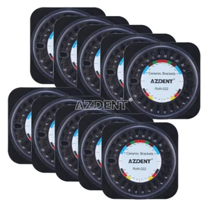 AZDENT Dental Orthodontic Ceramic Bracket Braces Mesh Base Roth/MBT 20pcs/Kit - Picture 1 of 15