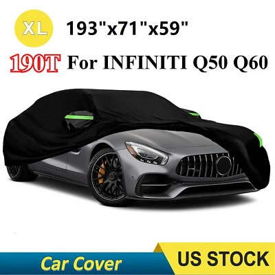 For INFINITI Q50 Q60 Car Cover 190T Waterproof Sun Rain UV Snow All Protection Foto 1 de 4