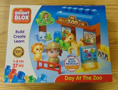 Bright Blox DAY AT THE ZOO 37 pc playset w magical light block NEW - Image 1 of 2
