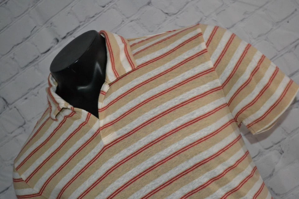 Camisa polo de golf 42734-a Onia rojo tostado a rayas talla mediana adulto hombre Foto 1 de 4