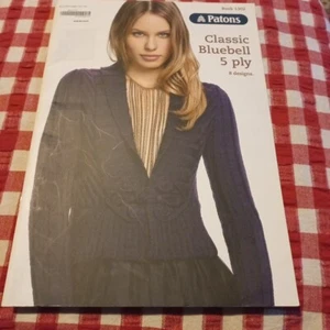 π Patons 1302 Womens Classic Bluebell 5 Ply Knitting Pattern Book 8 Designs - Picture 1 of 16