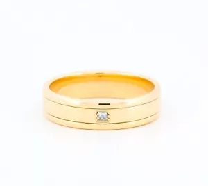 Solid 9ct Yellow Gold Men’s Wedding Diamond Band (Peter W Beck) - Size W - Picture 1 of 9