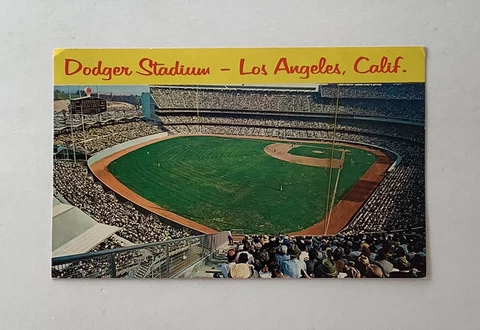 Vintage Dodger Stadium - Los Angeles Calif. Post Card Opening Day April 10, 1962 Cover