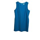 Calvin Klein Womens Textured Shift Dress Plus Size 22W Blue Sleeveless Stretch