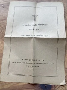 1949 Remembrance Day Programme - Picture 1 of 4