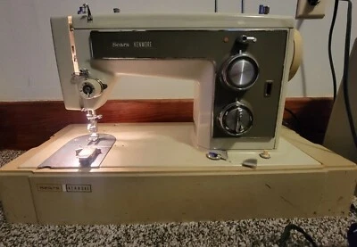 Máquina de coser Sears Kenmore 5187 de colección con pedal y estuche probado funciona muy bien Foto 1 de 4