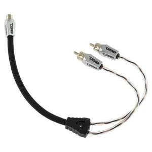 DS18 HQRCA1F2MKIT 1 Female to 2 Male Dual Twist RCA 1x Red 1x Black Kit - Picture 1 of 6