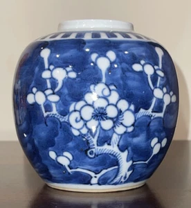 Antique Chinese porcelain Blue and White Ginger Jar cherry blossom - Picture 1 of 11