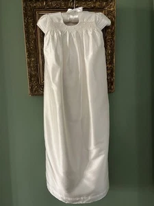 M&S Autograph 100% Soft Silk Fully Lined Ivory Christening Gown 9-12 Months - Picture 1 of 9