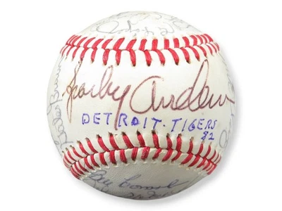 1982 Detroit Tigers Signed Autographed Baseball Anderson Trammell Craig 26 Sigs - Image 1 of 4