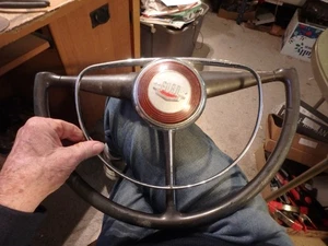 3W - vintage FORD 2 piece half moon steering wheel= pat. no. 1119622 - Foto 1 di 2