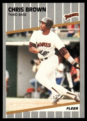 1989 Fleer Chris Brown San Diego Padres #301 Pack Fresh - Image 1 of 2