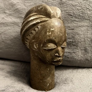 Vintage handgeschnitzte afrikanische Frau Steinkopf Skulptur Büste - Bild 1 von 5
