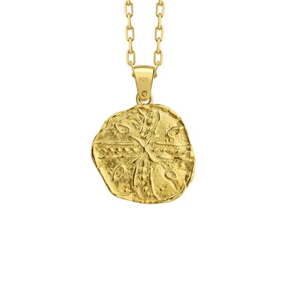 Antigua moneda griega Atenea enchapada en oro plata 925k para hermana regalo de Navidad Foto 1 de 4