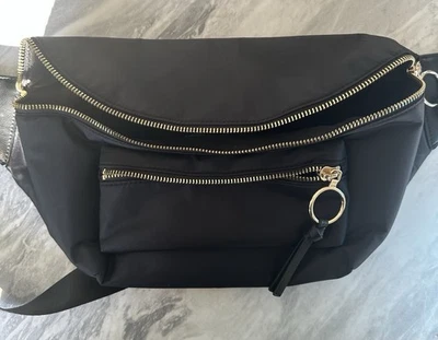 H&M Black Crossbody Belt Bag – Multi-Pocket Design - Image 1 of 3