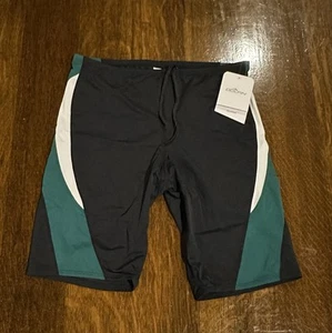 Dolfin Swimwear Men’s Jammer Swimsuit Black/Forest Green Size 36 NWT - Picture 1 of 7