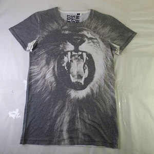 Camiseta Factorie Roaring Lion Hombre Talla S Pequeña Gris y Blanco - Imagen 1 de 8