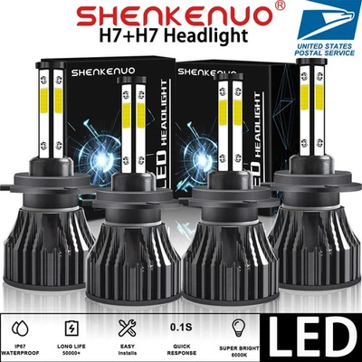 For Volvo S70 Sedan 4-Door 1998-2000 4× H7 LED Headlight High Low Beam Bulbs KIT - Изображение 1 из 4