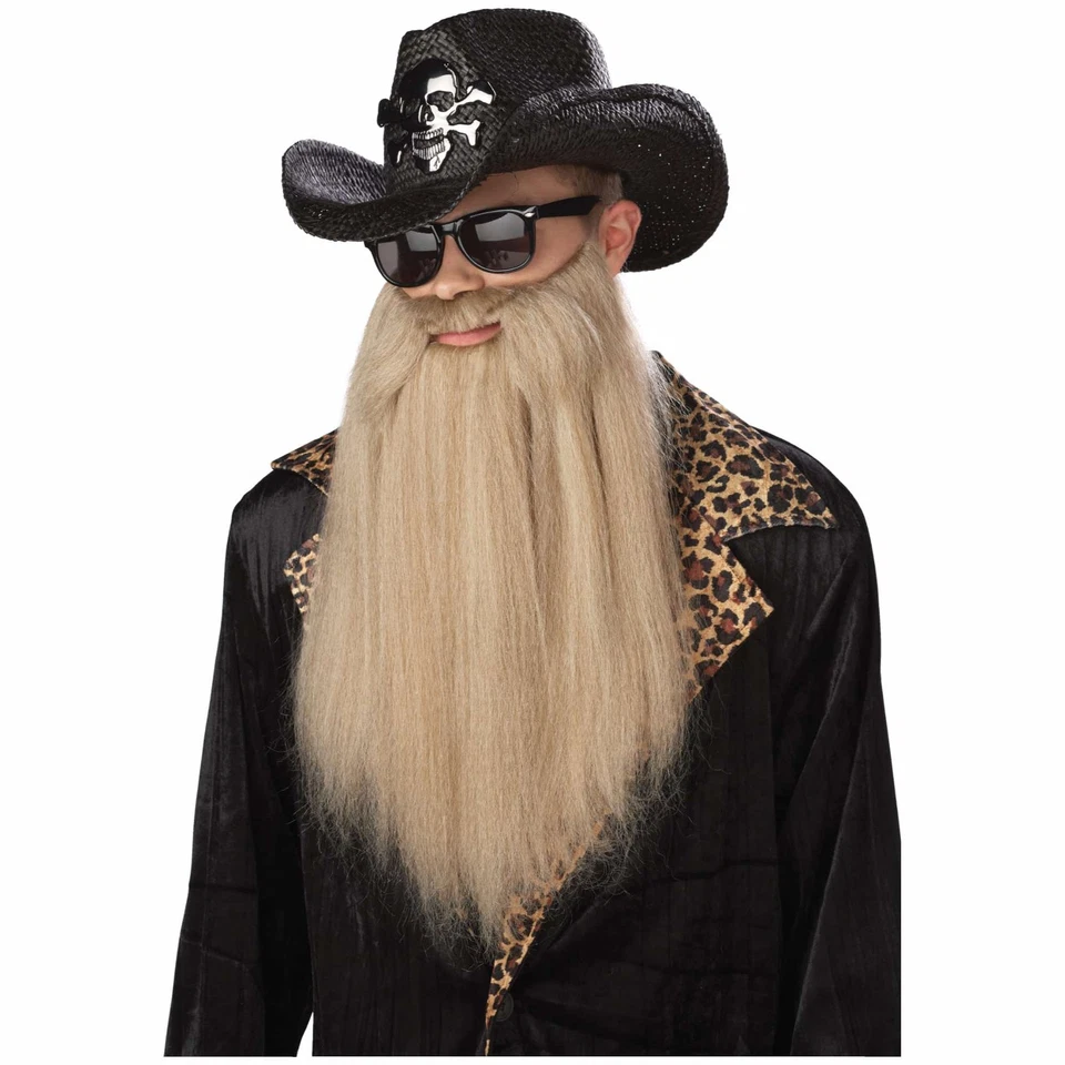 Disfraz de Barba y Bigote Banda de Rock Vestida Afilada Rubia Años 80 Blues Rocker Hombres Foto 1 de 1
