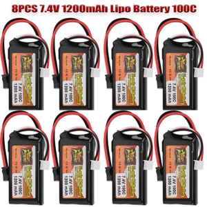 1200mAh 7.4V Lipo Lithium Polymer Battery 100C SM Plug For RC Car Boat Airplane - Picture 1 of 37