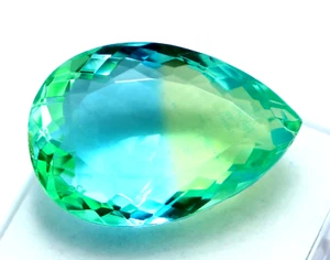 95 Ct Pear Cut Multicolor Tourmaline Lab-Created Brazilian Rare Loose Gemstone - Picture 1 of 7