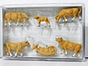 Juego de figuras de vaca marrón claro Preiser 10147 HO 1/87 NUEVO EN CAJA - Imagen 1 de 4