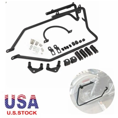 For Harley Sportster 883 1200 XL 04-14 Hard Saddle bag Conversion Brackets Mount - Image 1 of 4