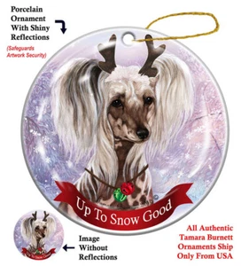 Up to Snow Good Ornament - Hairless Chinese Crested - Picture 1 of 1