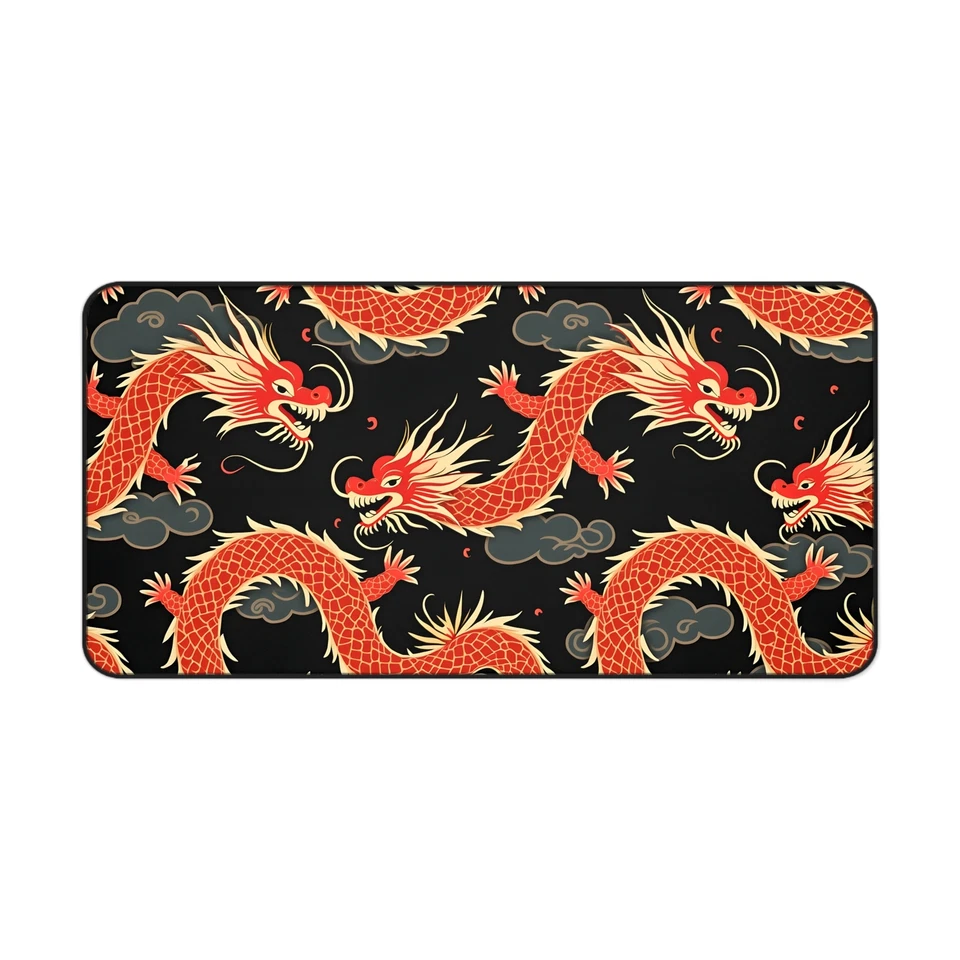 Alfombrilla de escritorio de diseño japonés Red Dragon, alfombrilla de ratón para juegos, decoración de oficina, regalo Foto 1 de 1