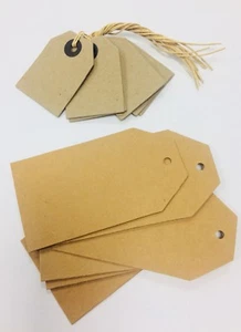 East of India Kraft Card Luggage Labels gift place card premium tags x 6 retro - Picture 1 of 8