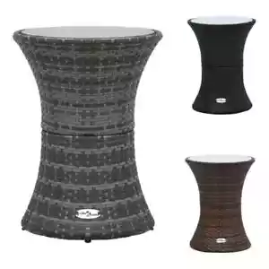 More details for garden side table drum shape poly rattan table furniture multi colours vidaxl