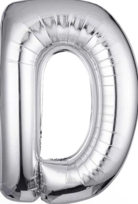 40 Inch, Single Silver Letter D Balloons Foil - Image 1 of 2
