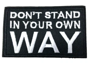 Patch Sew On Take Off Embroidered Clothing Hats Jackets Coat Sign Message A330 - Picture 1 of 4