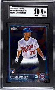 Byron Buxton 2015 Topps Chrome RC Rookie Auto SGC 9 with 10 Auto